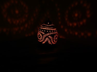 loloeanna calebasse lampe artisanat Guadeloupe photophore